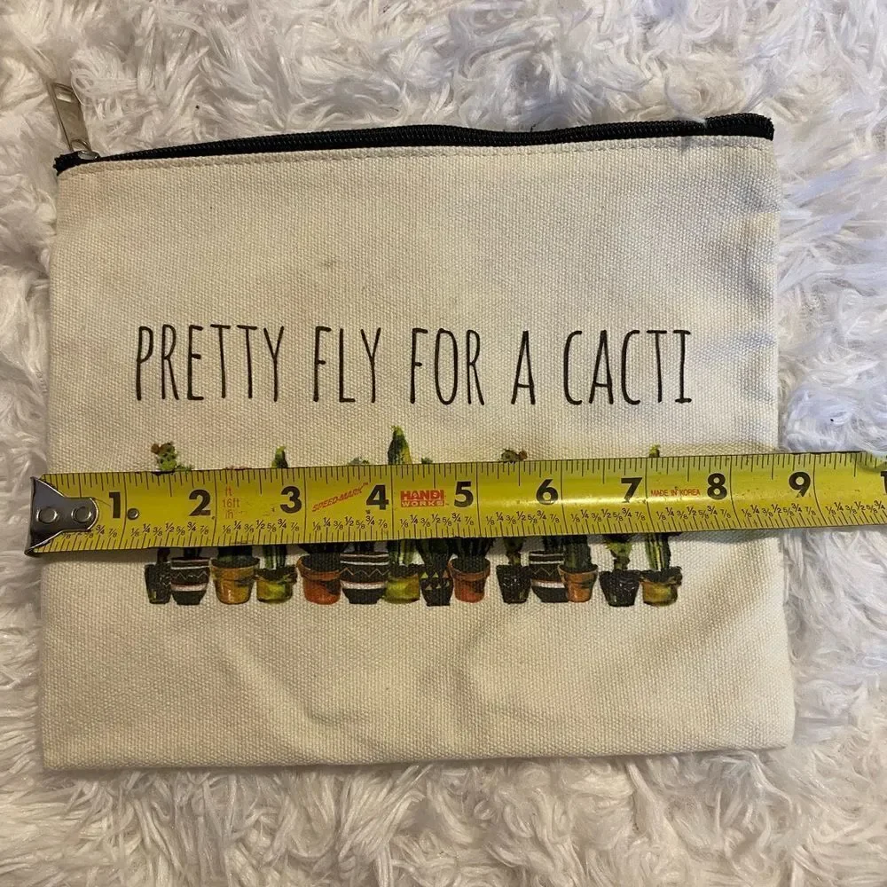 Pretty Fly for a Cacti Canvas Zip Pouch